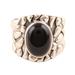 Men's onyx ring, 'Dark Clouds' - Men's Silver and Onyx Domed Ring