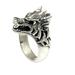 Men's sterling silver and garnet ring, 'Dragon Wolf'