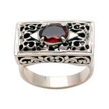 'Royal Coronation' - Sterling Silver and Garnet Ring