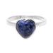 Gemstone Heart,'Heart-Shaped Sodalite Cocktail Ring from India'