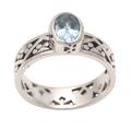 Paws for a Cause,'Blue Topaz and Sterling Silver Single Stone Ring from Bali'