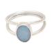 Oval Sky,'Opal and Sterling Silver Single Stone Ring from Bali'