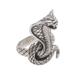 Flaring Cobra,'Sterling Silver Cobra Cocktail Ring from Bali'