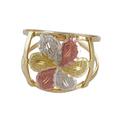 Luxurious Flower,'Handcrafted Floral 10k Gold Cocktail Ring from Brazil'