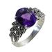 Purple Queen,'Amethyst and Marcasite Cocktail Ring from Thailand'