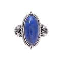 Vast Sky,'Oval Lapis Lazuli and Sterling Silver Cocktail Ring'