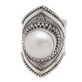 Cotton Flower,'Cultured Mabe Pearl Cocktail Ring from Indonesia'