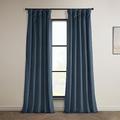 HPD Half Price Drapes Heritage Plush Velvet Curtain (1 Panel), Polyester Blend, London Blue, 50 in x 96 in