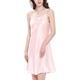 LilySilk Women's 100 Silk Nightdress Short Low Scoop Back Ladies Chemise Nightgown 19 Momme Pure Silk Light Pink Size 18/XL