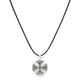 Strictly Gifts Silver Large Round Irish Celtic Cross Trinity Triquetra Knot Pendant for Men or Women 925 Sterling Silver with Gift Box (Pendant with Leatherette Necklace 41-46cm)