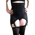 Vintage Style Black Open Bottom Longline Girdle (Large (Waist 30-34"))