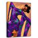 World Menagerie 'Modern Dance Fashion African American' Graphic Art Print on Canvas in Brown/Indigo | 24 H x 18 W x 1.5 D in | Wayfair