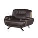 Armchair - Latitude Run® Larrabee 119.38Cm Wide Leather Match Armchair Leather Match/Fabric in Brown | 35 H x 47 W x 35 D in | Wayfair