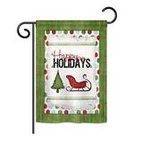 Breeze Decor Classic Happy Holidays Winter 2-Sided Polyester 19 x 13 in Garden Flag in Green | 18.5 H x 13 W in | Wayfair