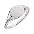 14ct White Gold Oval Signet Ring Size M 1/2 Jewelry Gifts for Women