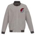 Men's JH Design Gray/Charcoal Portland Trail Blazers Lightweight Nylon Full-Zip Bomber Jacket