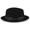 ZAKIRA Medium Brim Fedora Hat for Men, Women in Finest Crushable and Waterproof Wool Felt - Handmade in Italy (Black, S)