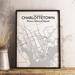 Wrought Studio™ 'Charlottetown City Map' Framed Graphic Art Print Poster in Tones Paper in Gray | 24 H x 18 W x 0.05 D in | Wayfair