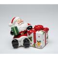 Cosmos Gifts Santa w/ Express Gift Salt or Pepper Shaker Ceramic in Red/White | 3.5 H x 2.625 W x 2.875 D in | Wayfair 10460