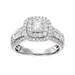 Simply Vera Vera Wang 14k White Gold 1 1/4 Carat T.W. Diamond Square Halo Engagement Ring, Women's, Size: 8