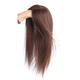 Real Human Hair Clip in Toppers Double Layer Silk Base Free Part Crown Hair Piece for Thinning Hair (14" Light Brown)