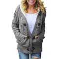 Happy Sailed Ladies Winter Sweater Coat Cardigans Hooded Jacket Outwear for Women Plus Size