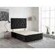 Bed Centre Black Plush Fabric Divan Base Plus Matching Headboard 3ft 4ft 4ft6 5ft 6ft (6FT (Super Kingsize))