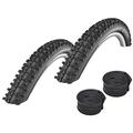 Schwalbe Smart Sam Trekking Cross Tyres 47-622 / 28 x 1.75 + Schwalbe Tubes Road Bike Valve