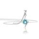Orovi Woman Necklace/Pendant with Chain 9 ct /375 White Gold and Blue Topaz 0.6ct Chain 45 cm