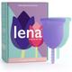 Lena Menstrual Cups | Reusable Beginner Period Cup | 12h Wear | Tampons, Pads, and Period Discs Alternative | Feminine Hygiene Care (Purple and Turquoise, Small and Large)