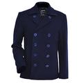 Seibertron Men's Woolen Coat US Navy Type 80% Wool USN Pea Coat Blue 4XL