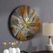 East Urban Home Symmetrical Yellow Fractal Flower - Modern wall clock Metal in Brown/Gray | 23 H x 23 W x 1 D in | Wayfair