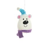 The Holiday Aisle® Bear Acrylic Animals w/ LED Light Hanging Figurine Ornament Plastic in Indigo/White | 6 H x 3 W x 3 D in | Wayfair