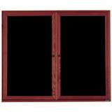 AARCO Changeable Enclosed Wall Mounted Letter Board w/ Header Wood/Felt in Red/White/Brown | 36 H x 36 W x 2 D in | Wayfair CDC3636H