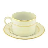 Alcott Hill® Mechling 6 oz. Teacup & Saucer Porcelain/Ceramic in Brown/White | Wayfair ALTH3383 42664681
