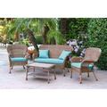 August Grove® Bellas 4 Piece Sofa Set w/ Cushions in Blue | Outdoor Furniture | Wayfair AGGR5334 47322727