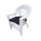 August Grove® Camacho Patio Chair w/ Cushions Wicker/Rattan in Gray/White | 37 H x 30 W x 28 D in | Wayfair AGGR5883 39555377