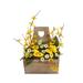 August Grove® Silk Floral Arrangement in Wooden Pot in Yellow | 10.24 H x 8.66 W x 5.51 D in | Wayfair AGTG5364 43614964