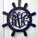 Breakwater Bay Personalized Captain's Wheel 3 Letter Wall Décor, Wood in Blue | 12 H x 12 W in | Wayfair E6345359100C4A1A81CDED2029F71B1C