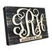 Millwood Pines Monogram w/ Date on Distressed Wooden Block Wall Décor in Black/Brown | 9 H x 12 W in | Wayfair 379355A6124E47C7AAE5DDBCB7281259