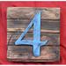 aMonogram Art Unlimited Number Mounted on Rustic Wooden Board Wall Décor in Blue/Brown/Gray | 12 H x 12 W x 1.75 D in | Wayfair 95512-12