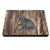 Designocracy Cat Block Art on Reclaimed Wooden Board Wall Décor in Brown/Gray | 6 H x 8 W x 1.5 D in | Wayfair 98111-08