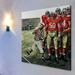 Marmont Hill Five Yard Penalty by Constantin Alajalov Painting Print on Wrapped Canvas Metal in Green/Red | 40 H x 40 W x 1.5 D in | Wayfair