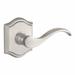 Baldwin Curve Keyed Door Lever w/ Traditional Arch Rose 6.0 H x 11.1 W x 3.6 D in gray in Satin Nickel | 6" H X 11.1" W | Wayfair 9BR3540-227