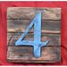 aMonogram Art Unlimited Number Mounted on Rustic Wooden Board Wall Décor in Blue/Brown/Gray | 18 H x 18 W x 1.75 D in | Wayfair 95512-18