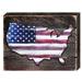 Designocracy Americana USA Map Vintage Wall Décor in Blue/Brown/Red | 12 H x 18 W x 2 D in | Wayfair 98916-182