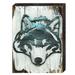 Designocracy Wolf Vintage Face Decorated Wooden Wall Décor in Brown/Gray/Green | 12 H x 9 W x 1.5 D in | Wayfair 98227-3-128