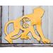aMonogram Art Unlimited Monkey Rustic Single Letter Wooden Shape Wall Décor in Brown/Yellow | 18 H x 15 W x 0.25 D in | Wayfair L98233M-18