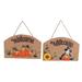 Attraction Design Home 2 Piece Wooden/Linen Fall Plaque Wall Décor Set in Brown | Wayfair FH1026