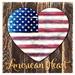 Designocracy Heart Vintage Flag American Heart Quote Wall Décor in Blue/Brown/Red | 18 H x 12 W x 1.5 D in | Wayfair 98915-182